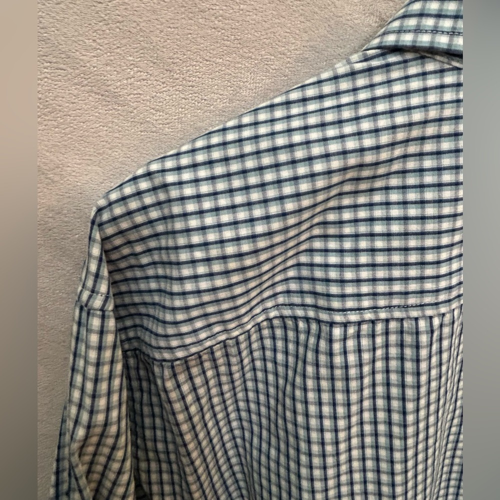 Kenneth Cole Men's Blue and White Checkered Shirt - 100% cotton - Picture 7 of 13